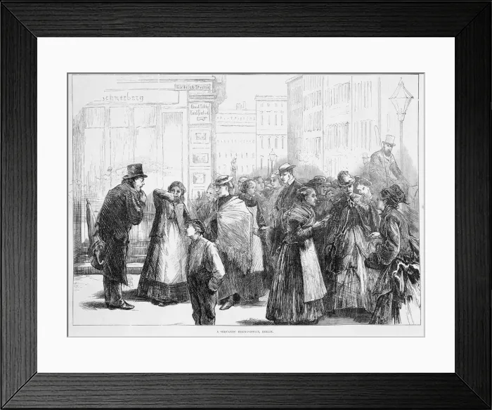 Framed Print : Servants hiring office, Berlin, Germany, 1874 Framed Print : Servants hiring office, Berlin, Germany, 1874