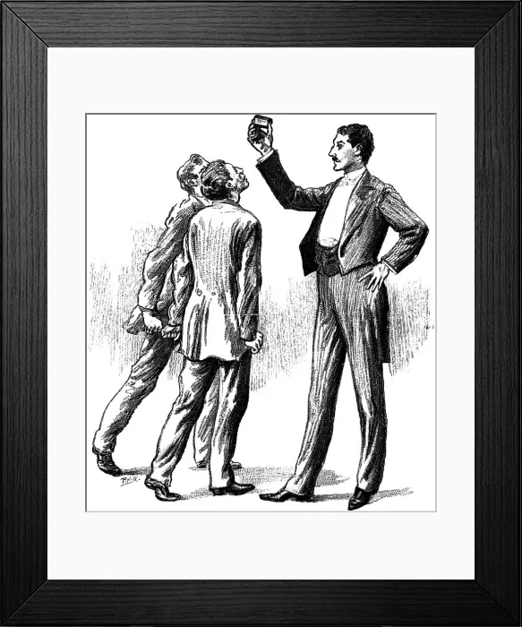 Framed Print : Hypnotised subjects attracted by a matchbox, 1891 Framed Print : Hypnotised subjects attracted by a matchbox, 1891