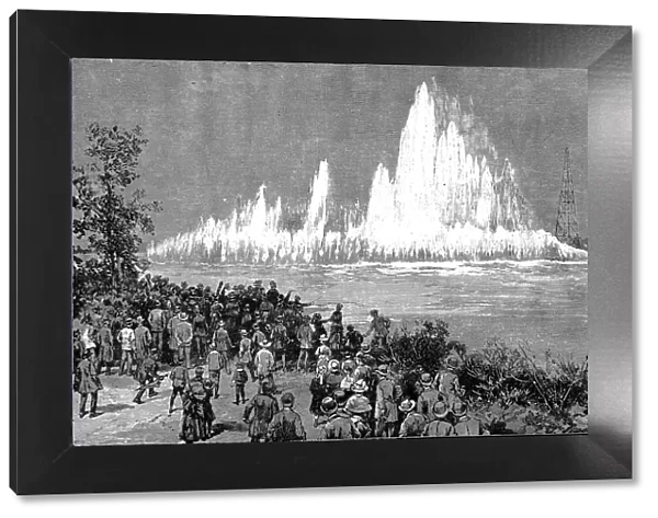 Blowing up Flood Rock, 1885