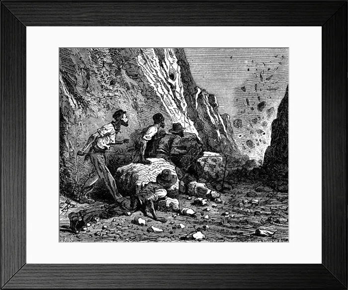 Framed Print : Miners blasting, 1879 Framed Print : Miners blasting, 1879