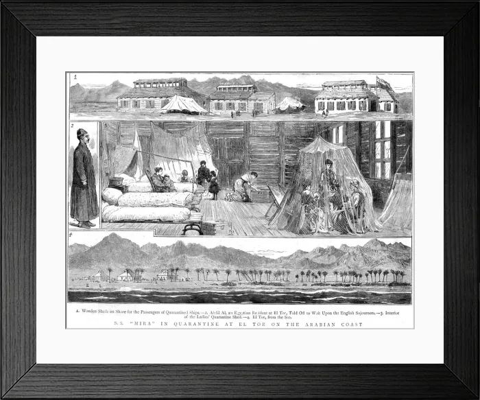 Framed Print : Europeans in a smallpox quarantine camp at El Tor, North Africa, 1884 Framed Print : Europeans in a smallpox quarantine camp at El Tor, North Africa, 1884