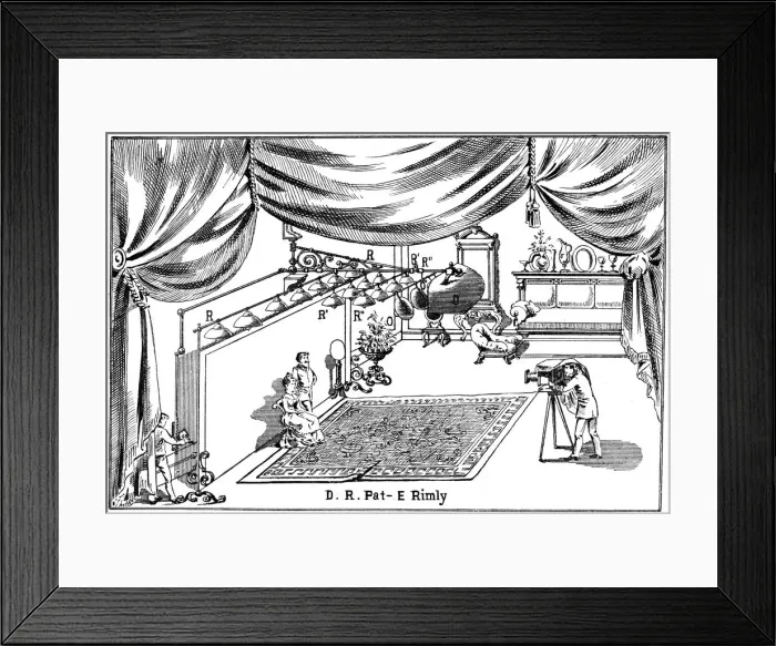 Framed Print : Photographers studio, c1895 Framed Print : Photographers studio, c1895