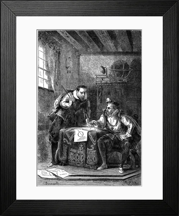 Framed Print : Kepler and Brahe at work together (c1600), c1870 Framed Print : Kepler and Brahe at work together (c1600), c1870