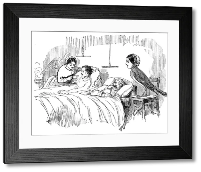 Framed Print : Florence Nightingale watching a nurse at work, 1854 Framed Print : Florence Nightingale watching a nurse at work, 1854