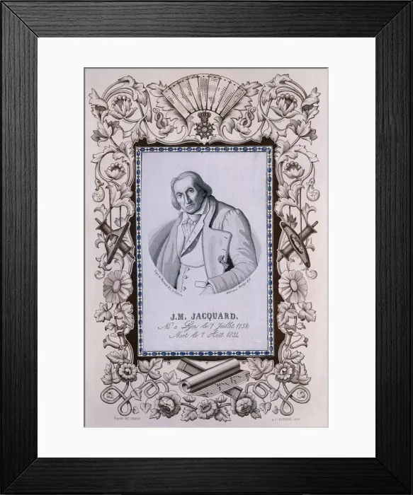Framed Print : Joseph-Marie Jacquard, inventor of the Jacquard loom, c1850 Framed Print : Joseph-Marie Jacquard, inventor of the Jacquard loom, c1850