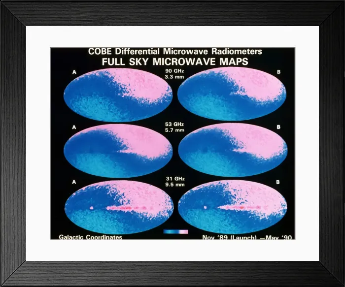 Framed Print : Full sky microwave maps, 1990 Framed Print : Full sky microwave maps, 1990