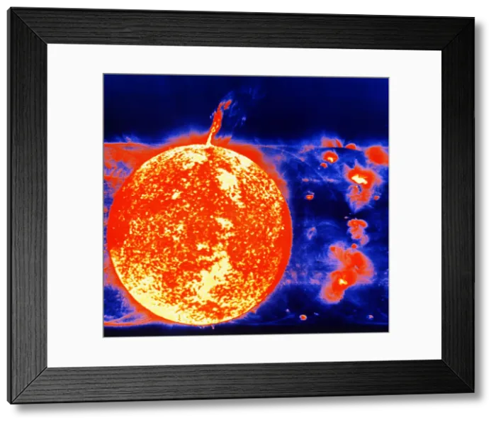 Framed Print : Sunspots and solar prominences, 1973 Framed Print : Sunspots and solar prominences, 1973