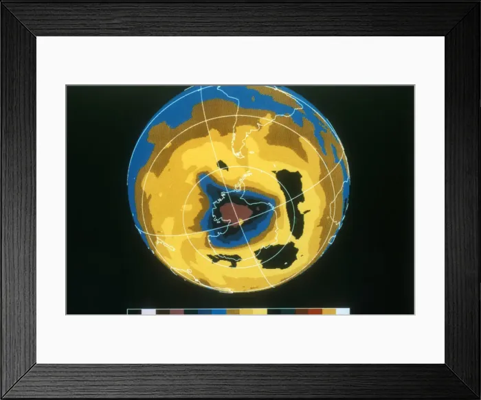 Framed Print : False colour image of Antarctic ozone hole, 30 November 1992 Framed Print : False colour image of Antarctic ozone hole, 30 November 1992