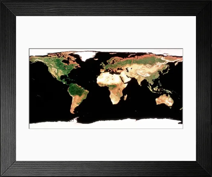 Framed Print : Photomosaic of Earth without cloud cover Framed Print : Photomosaic of Earth without cloud cover