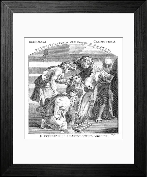 Framed Print : Euclid, Ancient Greek mathematician, demonstrating to his students, 1806. Artist: James Basire II Framed Print : Euclid, Ancient Greek mathematician, demonstrating to his students, 1806. Artist: James Basire II