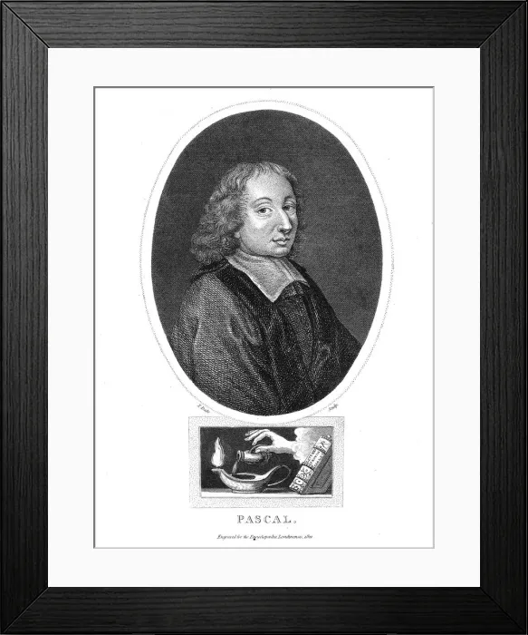 Framed Print : Blaise Pascal, 17th century French philosopher, mathematician, physicist and theologian, 1821. Artist: Thomas Dale Framed Print : Blaise Pascal, 17th century French philosopher, mathematician, physicist and theologian, 1821. Artist: Thomas Dale