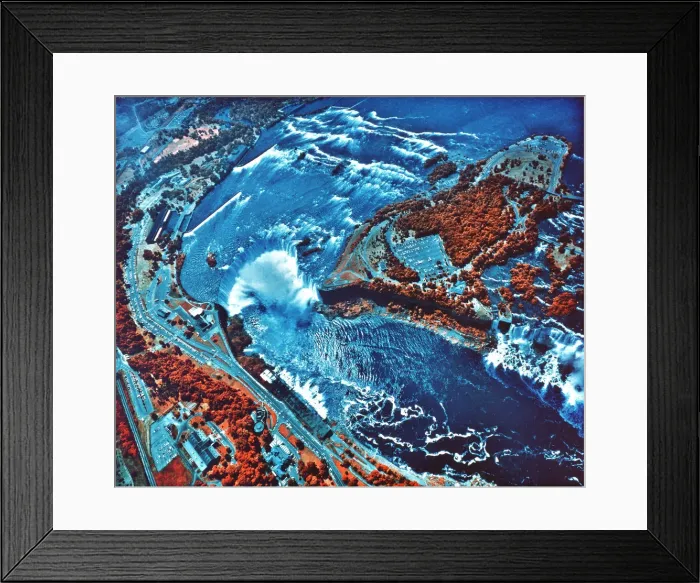 Framed Print : Infrared photograph of Niagara Falls taken from NASA Earth Survey 2 aircraft Framed Print : Infrared photograph of Niagara Falls taken from NASA Earth Survey 2 aircraft