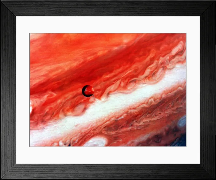Framed Print : Detail of Jupiter and its inner satellite lo