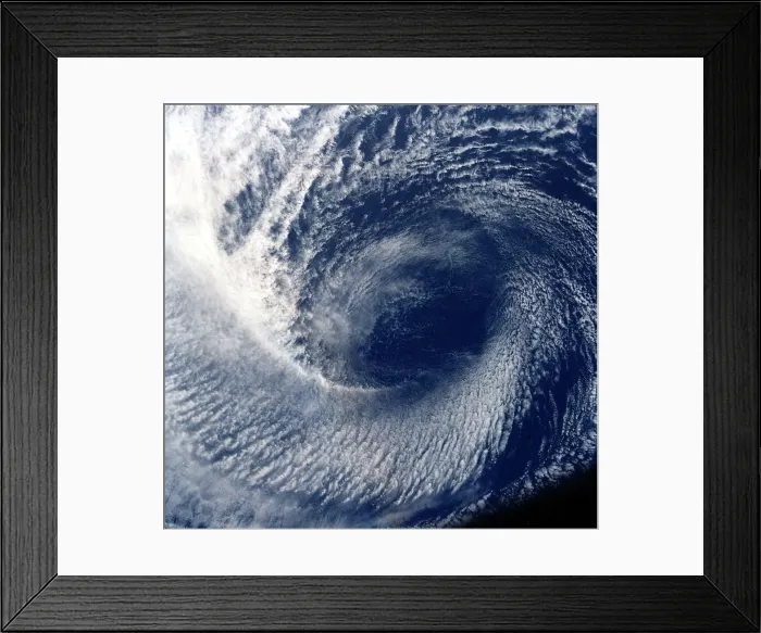 Framed Print : Eye of tropical storm Blanca photographed between 17 and 24 June 1985 Framed Print : Eye of tropical storm Blanca photographed between 17 and 24 June 1985