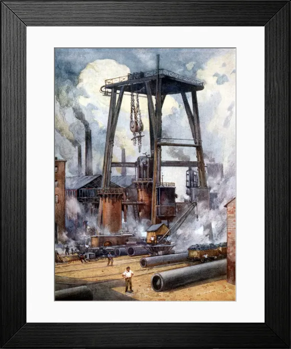 Framed Print : Steel works c1925 Framed Print : Steel works c1925