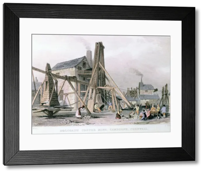 Framed Print : Dalcoath copper mine, Camborne, Cornwall, c1830 Framed Print : Dalcoath copper mine, Camborne, Cornwall, c1830