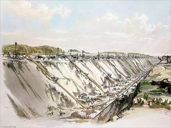 Tring cutting, London & Birmingham Railway, 17 June 1837 (1839). Artist: John Cooke Bourne