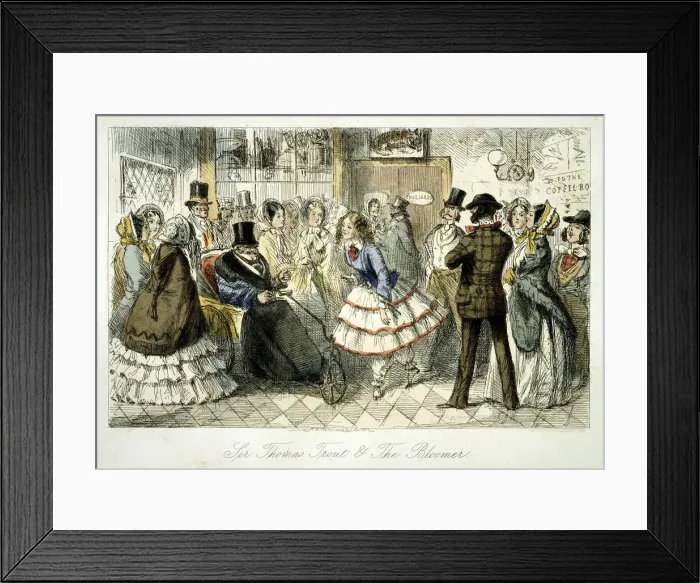 Framed Print : Taking the waters at Handley Spa, 1845. Artist: John Leech Framed Print : Taking the waters at Handley Spa, 1845. Artist: John Leech