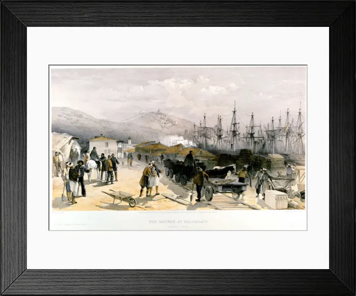 Framed Print : The Railway at Balaklava, 1855-1856. Artist: William Simpson Framed Print : The Railway at Balaklava, 1855-1856. Artist: William Simpson