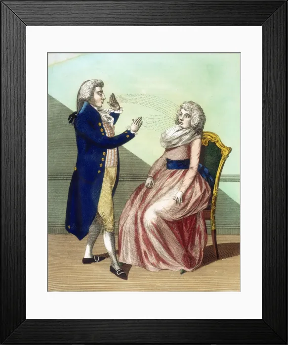 Framed Print : Hypnotist mesmerising a patient, c1795 Framed Print : Hypnotist mesmerising a patient, c1795