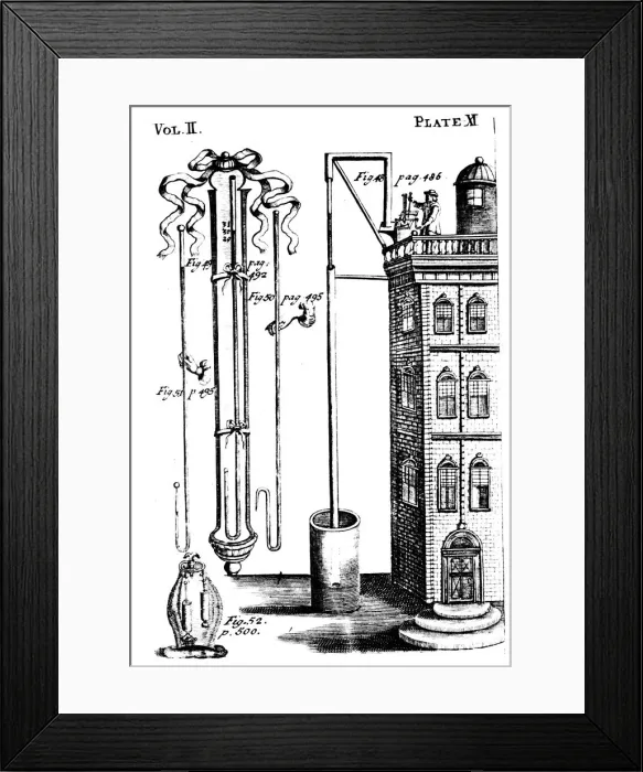Framed Print : Robert Boyles experiments with air pumps, 1725 Framed Print : Robert Boyles experiments with air pumps, 1725