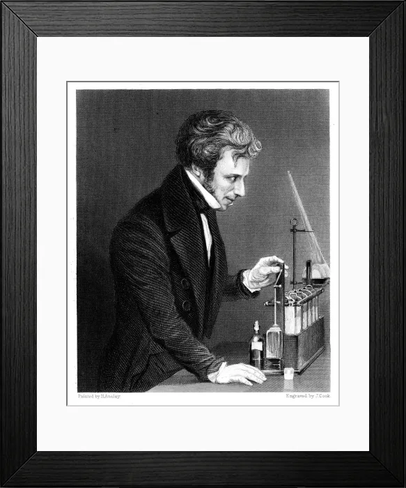 Framed Print : Michael Faraday, British chemist and physicist, c1845. Artist: J Cook Framed Print : Michael Faraday, British chemist and physicist, c1845. Artist: J Cook