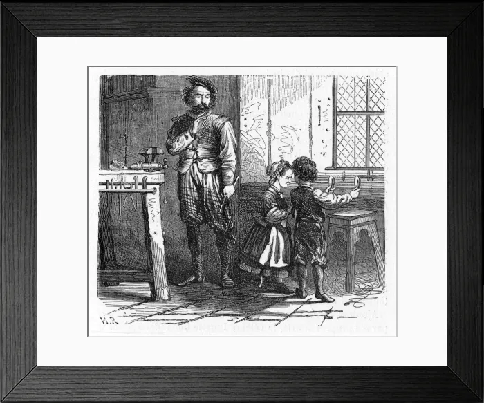 Framed Print : Discovery of the principle of the telescope, 17th century (1863)