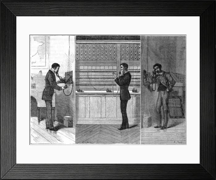 Framed Print : Ader telephone system, 1881 Framed Print : Ader telephone system, 1881