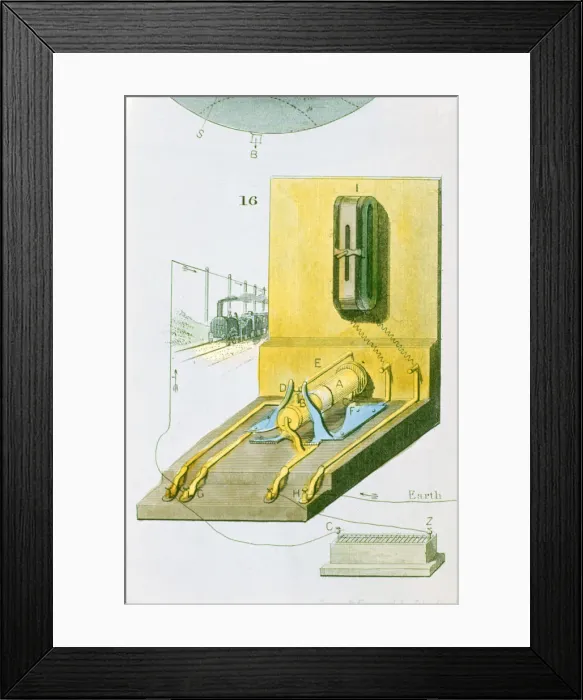 Framed Print : Rear view of Charles Wheatstones electric (railway) telegraph, 1850 Framed Print : Rear view of Charles Wheatstones electric (railway) telegraph, 1850