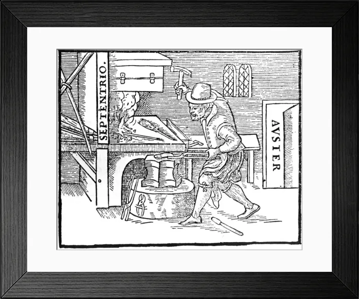 Framed Print : Forging a magnet, 1600 Framed Print : Forging a magnet, 1600