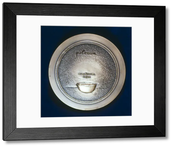 Framed Print : Medal commemorating Marie Sklodowska Curie, Polish-born French physicist, 1967 Framed Print : Medal commemorating Marie Sklodowska Curie, Polish-born French physicist, 1967