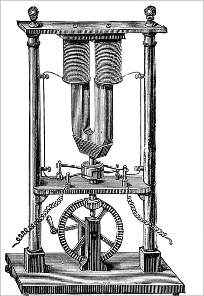 First magnetoelectric motor built by Hippolyte Pixii, c1832 (c1890)