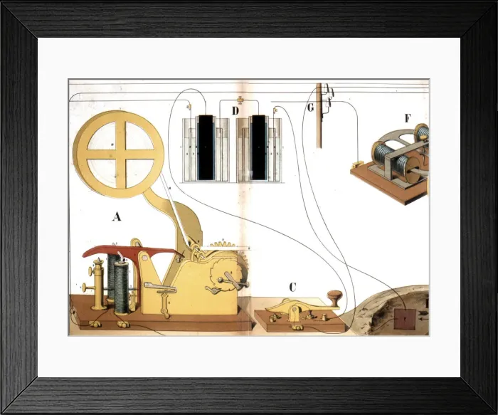 Framed Print : Morse electric printing telegraph, c1882 Framed Print : Morse electric printing telegraph, c1882