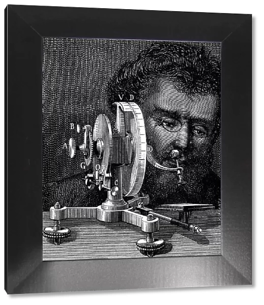 William Wollastons reflecting goniometer for measuring the angles of crystals, 1874
