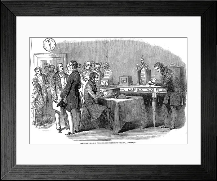 Framed Print : Opening of the London to Paris telegraph link, 1852 Framed Print : Opening of the London to Paris telegraph link, 1852
