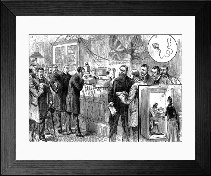 Framed Print : Opening of the Anglo-French telephone line, 1891 Framed Print : Opening of the Anglo-French telephone line, 1891
