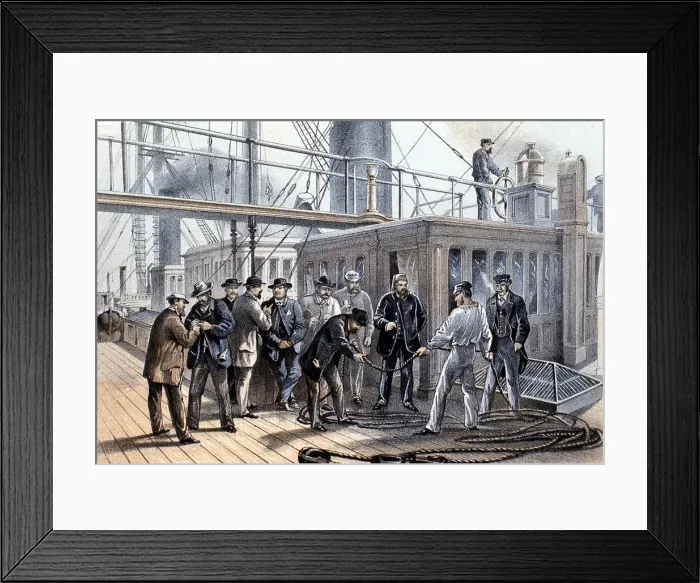 Framed Print : Laying the transatlantic telegraph cable, 1865 Framed Print : Laying the transatlantic telegraph cable, 1865