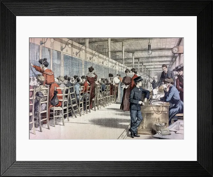 Framed Print : Telephone Exchange, Paris, 1904 Framed Print : Telephone Exchange, Paris, 1904