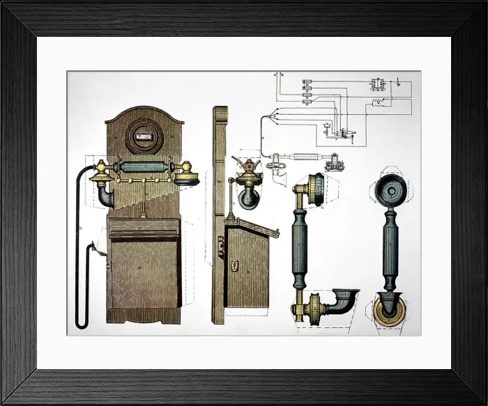 Framed Print : Wall mounted telephone, c1910 Framed Print : Wall mounted telephone, c1910