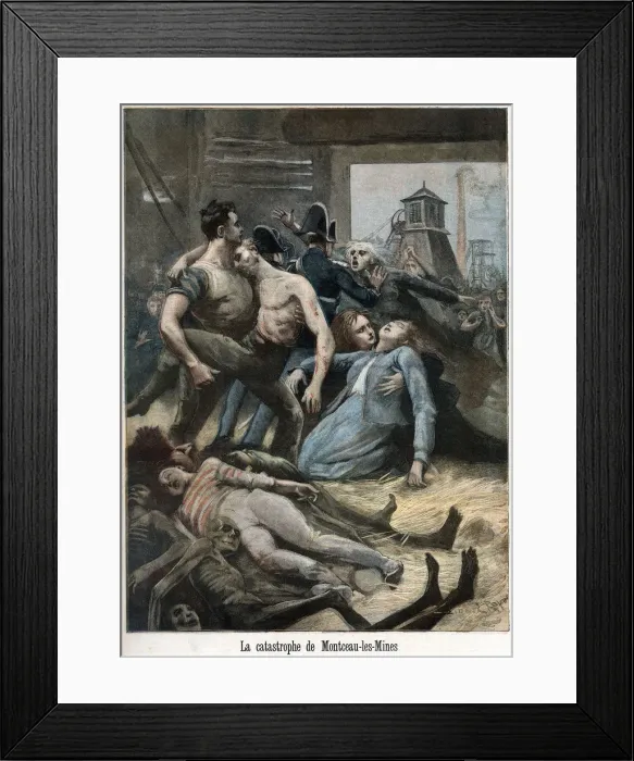Framed Print : Aftermath of a mining accident, Montceau-les-Mines, France, 1895 Framed Print : Aftermath of a mining accident, Montceau-les-Mines, France, 1895