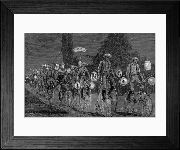 Framed Print : Gathering of the UK cycling clubs at Castle Inn, Woodford, Essex, 1 June 1889 Framed Print : Gathering of the UK cycling clubs at Castle Inn, Woodford, Essex, 1 June 1889
