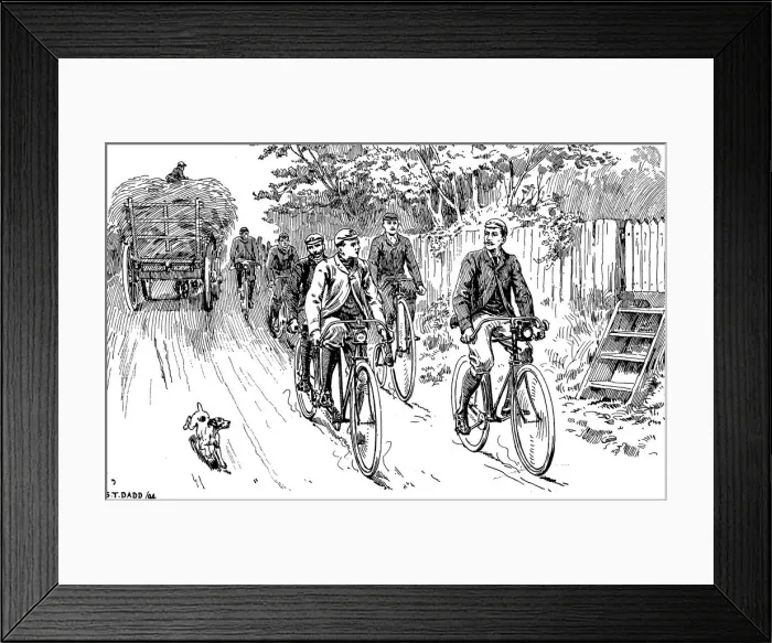 Framed Print : A British cycle club out for a country ride, 1895 Framed Print : A British cycle club out for a country ride, 1895