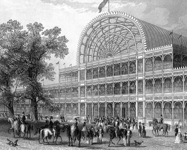 Exterior of the north transept of the Crystal Palace, London, built for the Great Exhibition, 1851