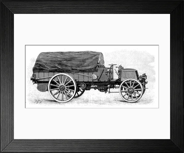 Framed Print : Army truck by Daimler, with 4 cylinder 12 hp engine, 1904 Framed Print : Army truck by Daimler, with 4 cylinder 12 hp engine, 1904