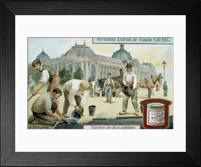 Framed Print : Laying bitumen road surface in a Paris street, c1900 Framed Print : Laying bitumen road surface in a Paris street, c1900