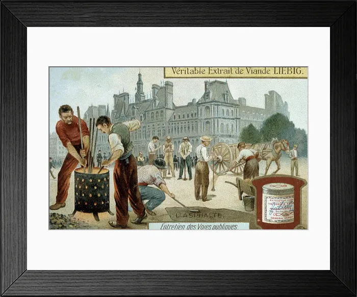 Framed Print : Laying an asphalt-based surface in a Paris street, c1900 Framed Print : Laying an asphalt-based surface in a Paris street, c1900