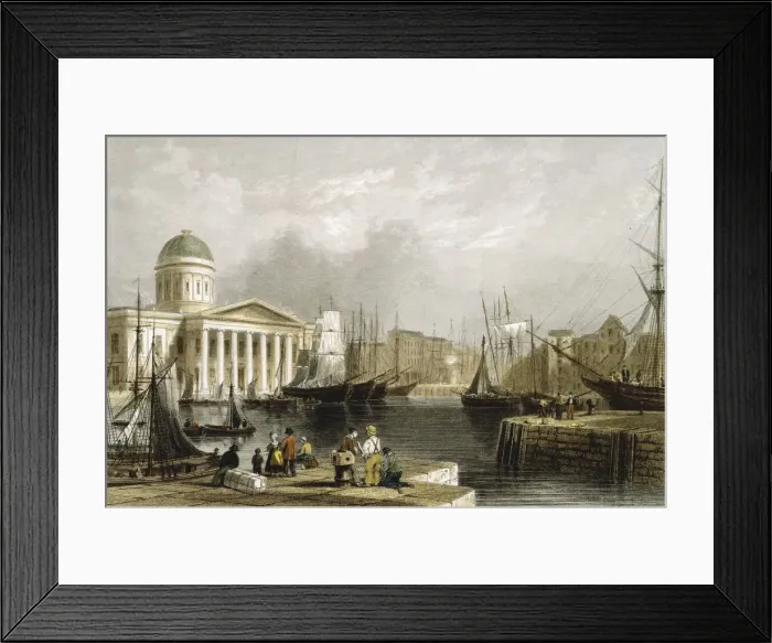 Framed Print : Canning Dock, Liverpool, showing the Custom House, 1841 Framed Print : Canning Dock, Liverpool, showing the Custom House, 1841