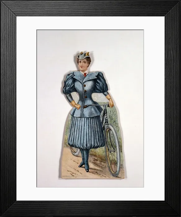Framed Print : Woman in cycling dress, American, c1900 Framed Print : Woman in cycling dress, American, c1900
