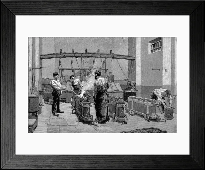 Framed Print : Melting house at the Paris mint, 1892 Framed Print : Melting house at the Paris mint, 1892