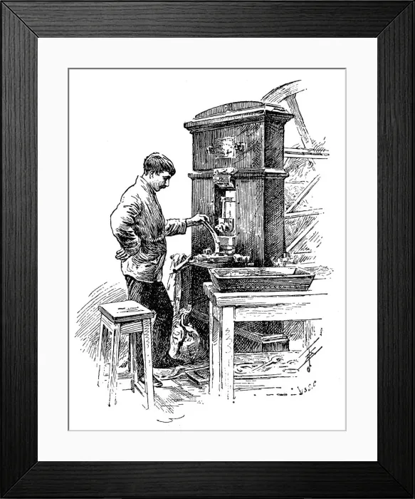 Framed Print : Coining press at the Royal Mint, London, 1891 Framed Print : Coining press at the Royal Mint, London, 1891